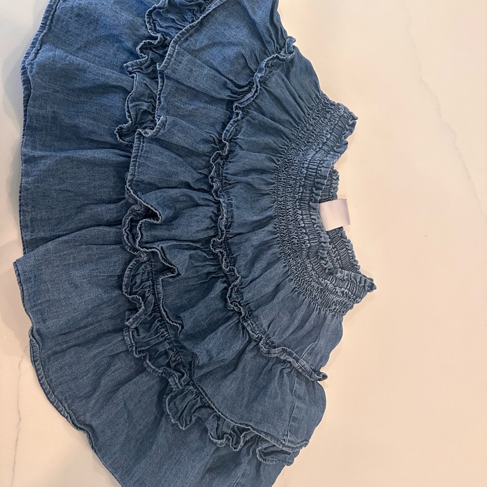 LoveShackFancy Blue Ruffled Skirt - Picture 3 of 4